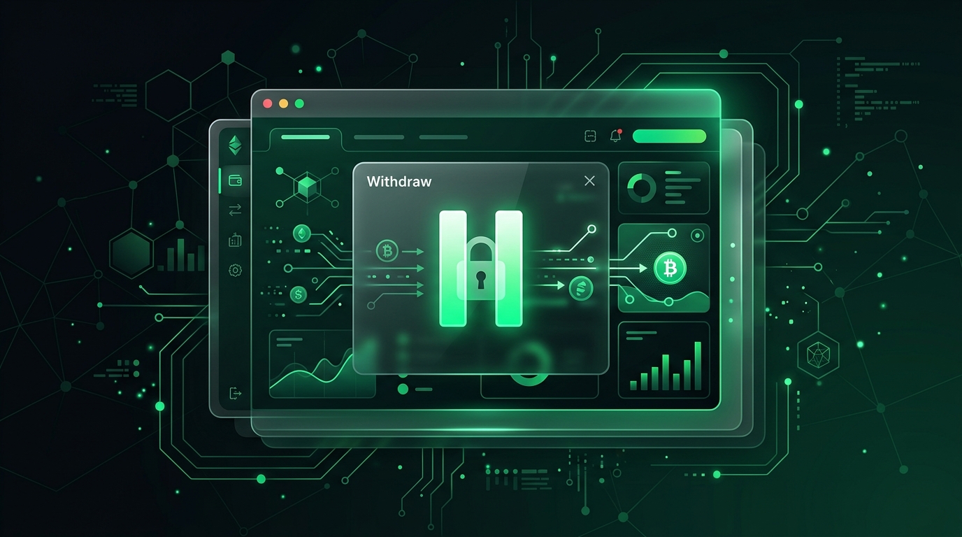 Illustration representing a paused crypto withdrawal process